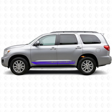 Karierte geschwungene Streifen Türschweller Vinylaufkleber für Toyota Sequoia 2007-2022 2