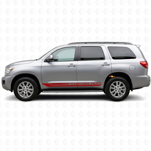 Karierte geschwungene Streifen Türschweller Vinylaufkleber für Toyota Sequoia 2007-2022 3