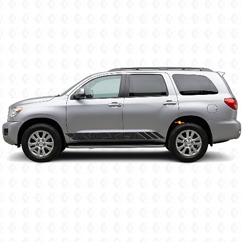 Topografische Stilstreifen Tür Vinylaufkleber für Toyota Sequoia 2007-2022 1