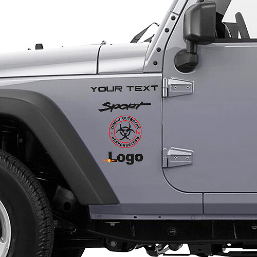 Zombie-Ausbruch-Reaktionsteam Vinyl-Aufkleber für Jeep Wrangler Rubicon