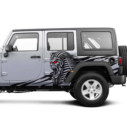 Aufgebrachter Pharao Seiten-Vinyl-Aufkleber-Set für Jeep Wrangler Unlimited_1