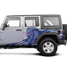 Wütender Pharao Seitenvinylaufkleber für Jeep Wrangler Unlimited 2