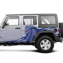 Aufgebrachter Pharao Seiten-Vinyl-Aufkleber-Set für Jeep Wrangler Unlimited_2