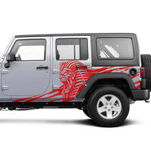 Aufgebrachter Pharao Seiten-Vinyl-Aufkleber-Set für Jeep Wrangler Unlimited_3