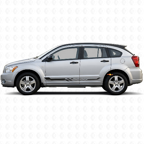 Schachbrettflaggen-Seitenstreifen Vinyl-Aufkleber für Dodge Caliber 2007-2012 1