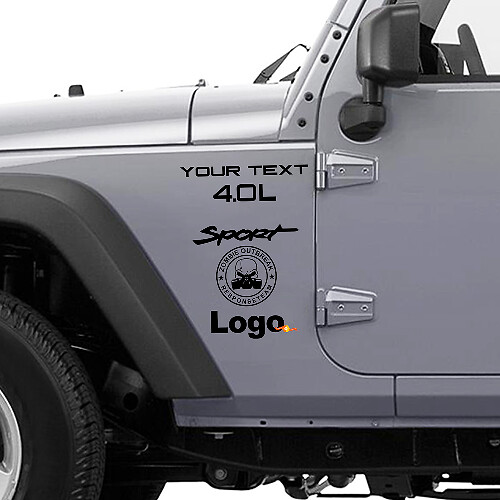 Zombie-Ausbruch-Einsatzteam Vinyl-Aufkleberset für Jeep Wrangler Rubicon