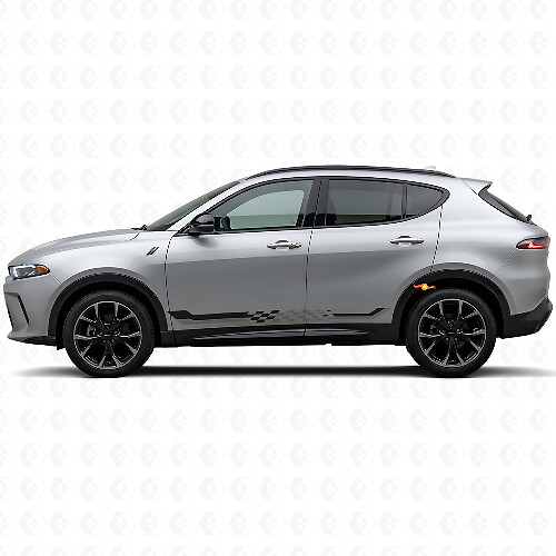 Karierte Flaggen-Seitenstreifen Vinyl-Aufkleber für Dodge Hornet 2023+