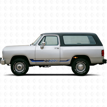 Schachbrett-Flaggen Seitenstreifen Vinyl-Aufkleber für Dodge Ramcharger 1974-1993 2