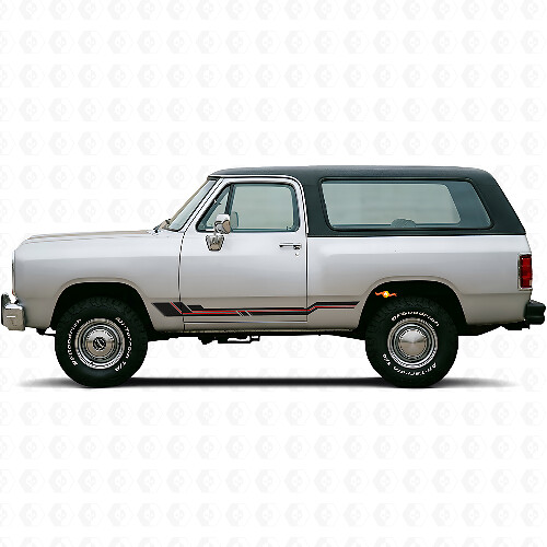 Gebogene Streifen Schweller Vinyl-Aufkleber für Dodge Ramcharger 1974-1993 1