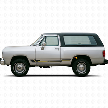 Gebogene Streifen Schweller Vinyl-Aufkleber für Dodge Ramcharger 1974-1993 2