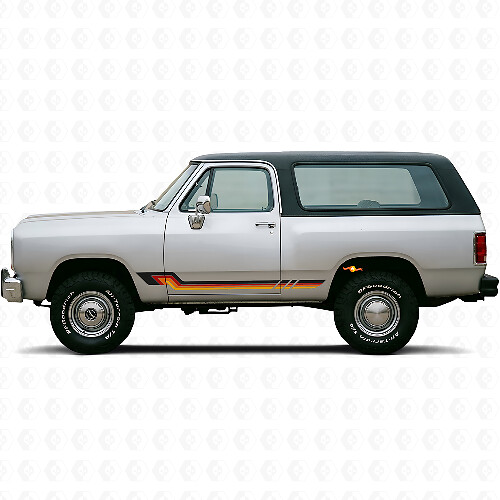 Vintage-Stil Seitenstreifen Vinyl-Aufkleber für Dodge Ramcharger 1974-1993 1