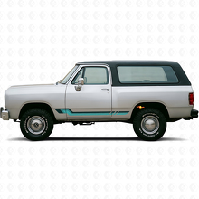 Vintage-Stil Seitenstreifen Vinyl-Aufkleber für Dodge Ramcharger 1974-1993 2