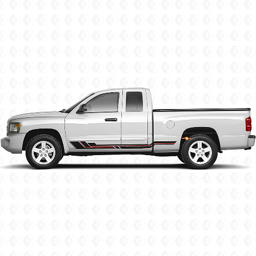 Gebogene Streifen Rocker Panel Vinyl-Aufkleber für Dodge Dakota 2005-2011 1