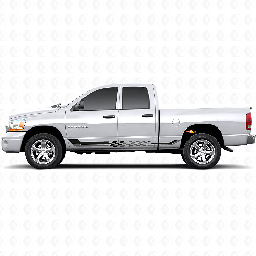 Schachbrettfahnen-Seitenstreifen Vinyl-Aufkleber für Dodge Ram 1500 2002-2008 1