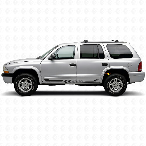 Vinyl-Aufkleber mit Schachbrett-Flaggen-Seitenstreifen für Dodge Durango 1998-2003 1