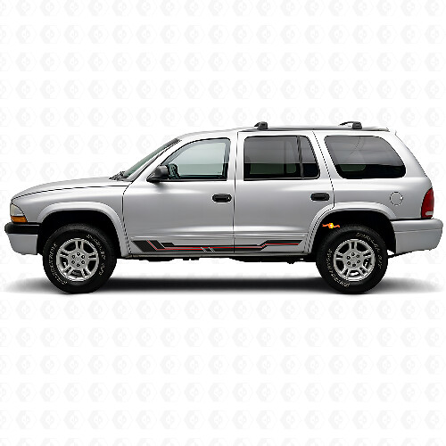 Gebogene Streifen Seitenschweller Vinyl-Aufkleber für Dodge Durango 1998-2003 1