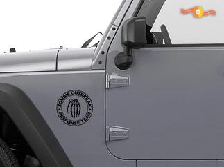 Jeep Rubicon Wrangler Zombie Hand Outbreak Response Team Wrangler Aufkleber
