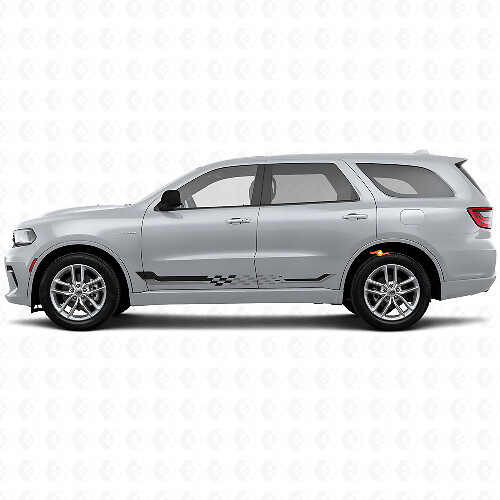 Karierte Flaggen-Seitenstreifen Vinyl-Aufkleber für Dodge Durango 2011+ 1