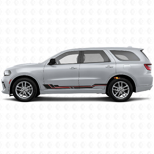 Gebogene Streifen Schweller-Vinylaufkleber für Dodge Durango 2011+ 1