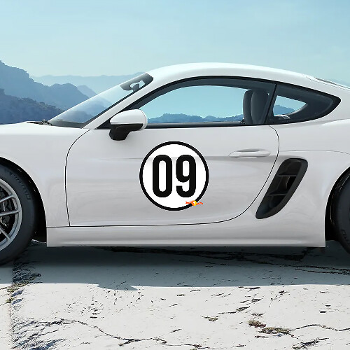 Heritage Design Türseitiger Nummern Vinyl Aufkleber Kit Für Porsche 718 Cayman