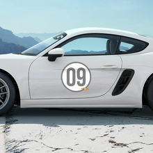 Heritage Design Türseitiger Nummern Vinyl Aufkleber Kit Für Porsche 718 Cayman 2