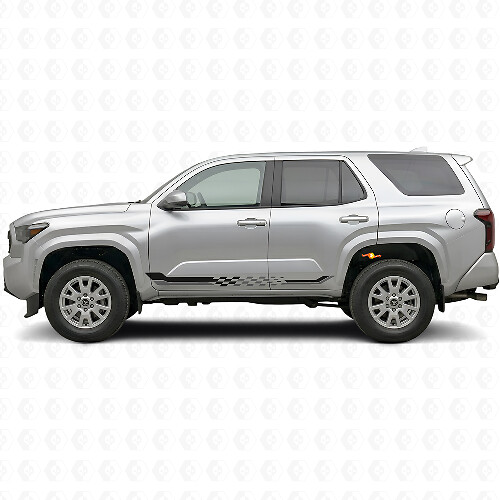 Schachbrettflaggen-Seitenstreifen Vinyl-Aufkleber für Toyota 4Runner 2024+ 1