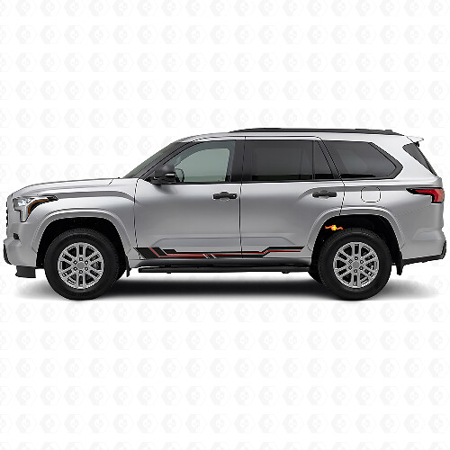 Gebogene Streifen Türschweller Vinylaufkleber für Toyota Sequoia 2022+ 1