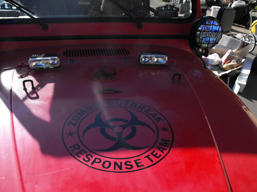 Zombie Biohazard Stil Logo Motorhauben Vinyl Aufkleber für Jeep Wrangler