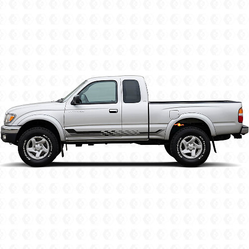 Schachbrett-Flaggen-Seitenstreifen-Vinylaufkleber für Toyota Tacoma 1995-2004_1