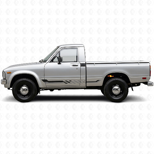 Schachbrettflaggen-Seitenstreifen Vinyl-Aufkleber für Toyota Hilux 1978-1983_1