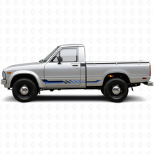 Schachbrettflaggen-Seitenstreifen Vinyl-Aufkleber für Toyota Hilux 1978-1983_2