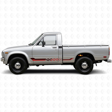 Schachbrettflaggen-Seitenstreifen Vinyl-Aufkleber für Toyota Hilux 1978-1983_3