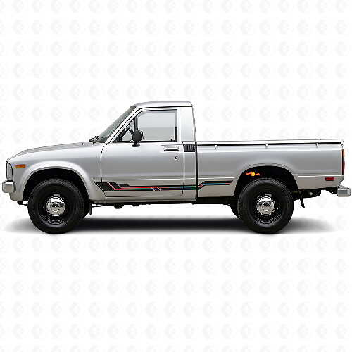 Gebogene Streifen Schweller Vinylaufkleber für Toyota Hilux 1978-1983_1