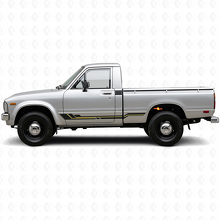 Gebogene Streifen Schweller Vinylaufkleber für Toyota Hilux 1978-1983_2