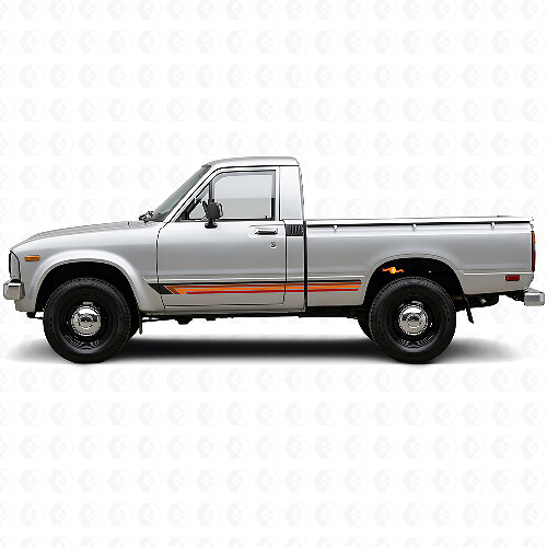 Vintage gerade Streifen Seiten-Vinylaufkleber für Toyota Hilux 1978-1983_1