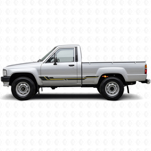 Gebogene Streifen Schweller Vinylaufkleber für Toyota Hilux 1983-1988_2