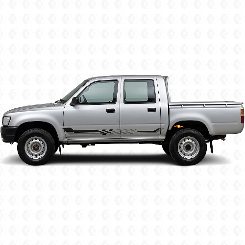 Vinyl-Aufkleber mit Karomuster Seitenstreifen für Toyota Hilux 1988-1997_1