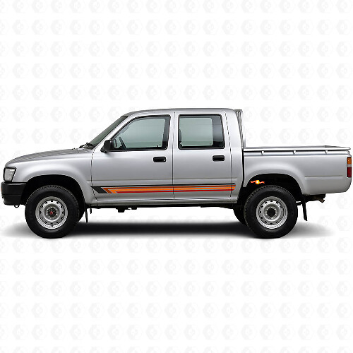 Vintage gerade Streifen Seiten-Vinylaufkleber für Toyota Hilux 1988-1997_1