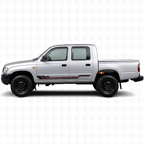 Gebogene Streifen Schweller-Vinylaufkleber für Toyota Hilux 1997-2004_1