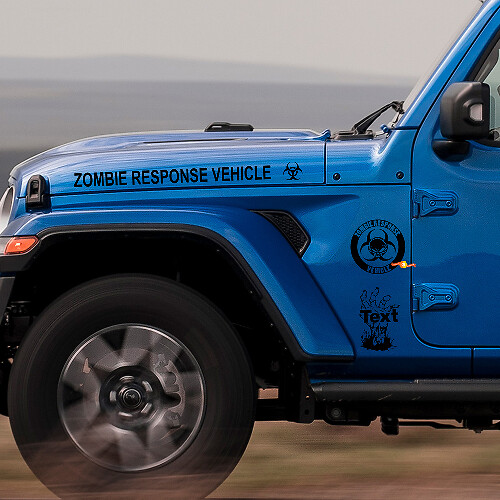 Zombie-Ausbruch-Reaktionsteam-Logo Vinyl-Aufkleber-Set für Jeep Wrangler Rubicon
