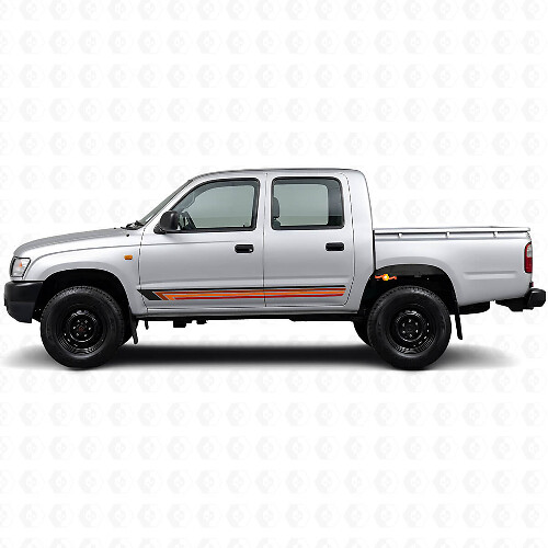 Vintage Gerade Streifen Seiten-Vinylaufkleber für Toyota Hilux 1997-2004_1