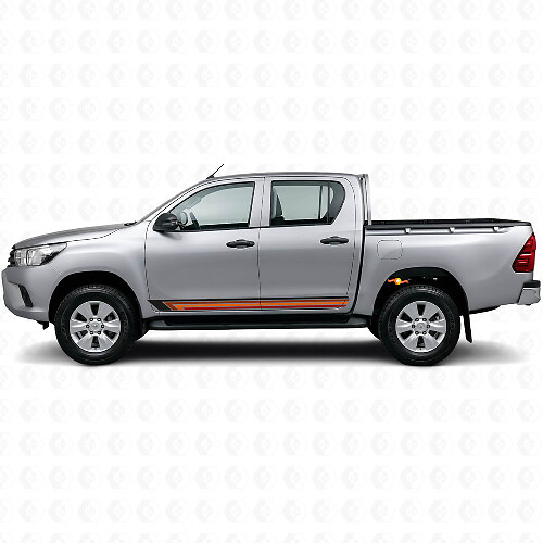 Vintage gerade Streifen Seiten-Vinylaufkleber für Toyota Hilux 2015+_1