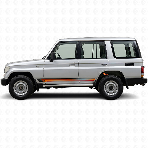 Vintage gerade Streifen Seitenaufkleber für Toyota Land Cruiser Prado 1990-1996_1