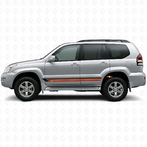 Vintage Gerade Streifen Seiten-Vinylaufkleber für Toyota Land Cruiser Prado 2002-2009_1
