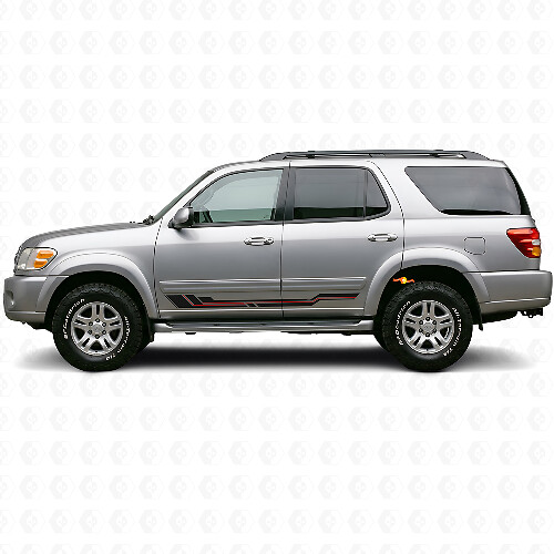 Gebogene Streifen Schweller Vinylaufkleber für Toyota Sequoia 2000-2007_1