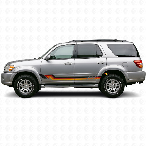 Vinyl-Aufkleber im Vintage-Stil Seitliche Streifen für Toyota Sequoia 2000-2007