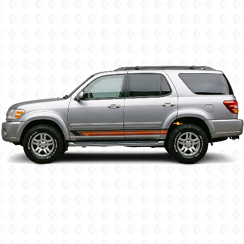Vintage Gerade Streifen Seiten-Vinylaufkleber für Toyota Sequoia 2000-2007