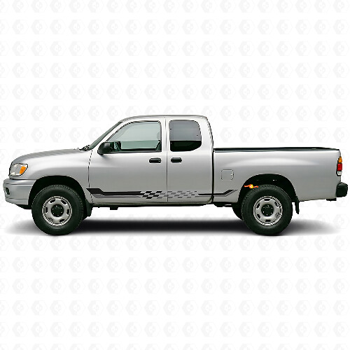 Karierte Flaggen-Seitenstreifen Vinylaufkleber für Toyota Tundra 1999-2006_1