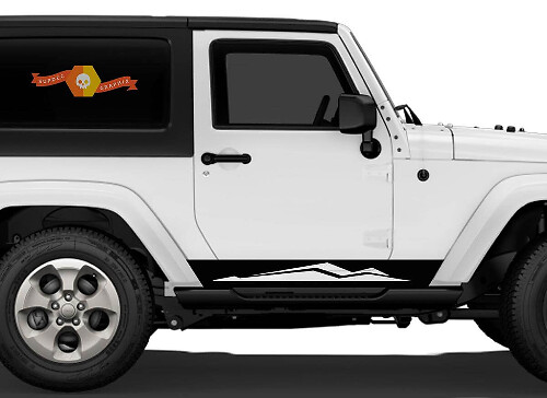 Mountain Side Streifen Vinyl Aufkleber Set für Jeep Wrangler