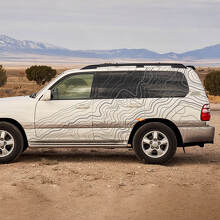 Topografische Stil Seitenstreifen Vinyl-Aufkleber für Toyota Land Cruiser 100 2